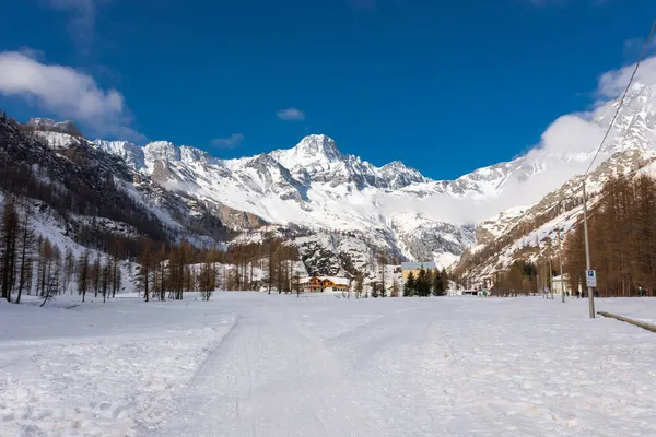 Sneeuwlandschap Pian Della Mussa Mountain Pidmont Italië — Stockfoto