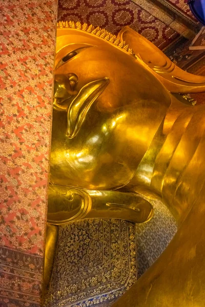 Bangkok Thaïlande Janvier 2020 Grande Statue Dorée Bouddha Couché — Photo