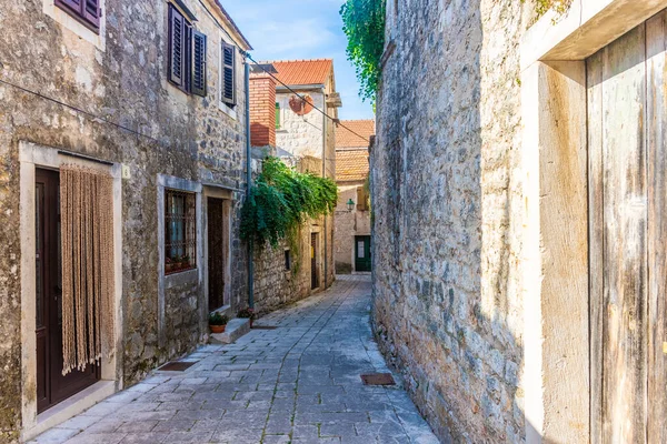 Ancienne Rue Stari Grad Petite Ville Île Hvar Croatie — Photo
