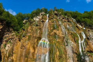 Hırvatistan 'ın Büyük Plitvice Gölleri Şelalesi