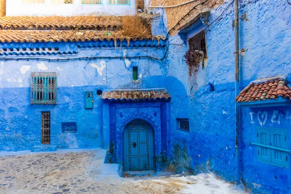Улицы Голубом Городе Шефшауэн Марокко — стоковое фото