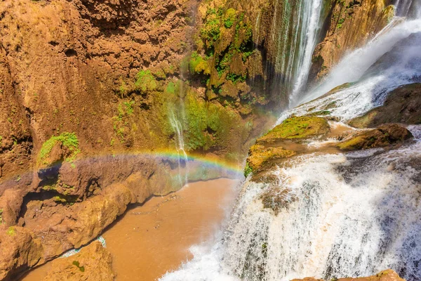Schöner Regenbogen Über Dem Ouzoud Wasserfall Marokko — Stockfoto