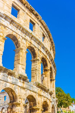 Hırvatistan 'ın Pula kentindeki güzel Roma Arenası