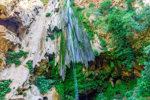 Großer Wasserfall Von Akchour Talassemtane Nationalpark Marokko — Stockfoto