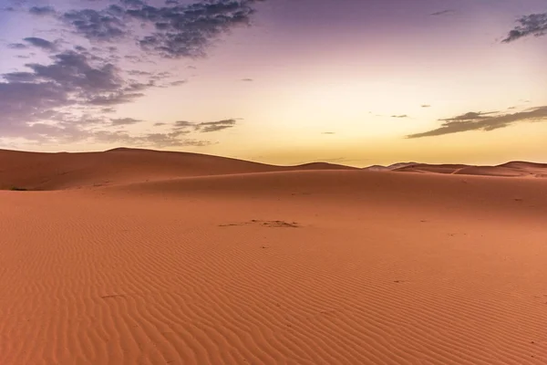 Amanecer Las Dunas Del Erg Chebbi Desierto Del Sahara Marruecos — Foto de Stock