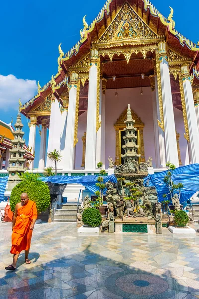 Bangkok Thailandia Gennaio 2020 Monaco Wat Suthat Tempio Thepwararam — Foto Stock