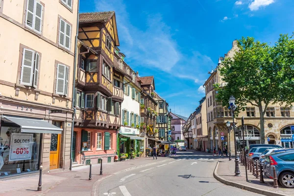 Colmar France July 2020 Типичные Полудеревянные Дома Историческом Центре — стоковое фото