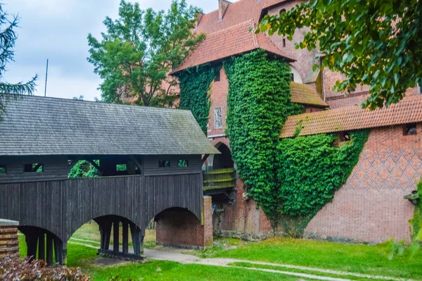 Ponte Legno Del Castello Malbork Polonia — Foto Stock