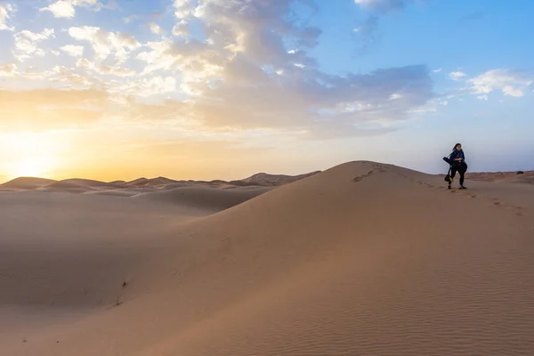 Piękny Świt Saharze Maroko — Zdjęcie stockowe