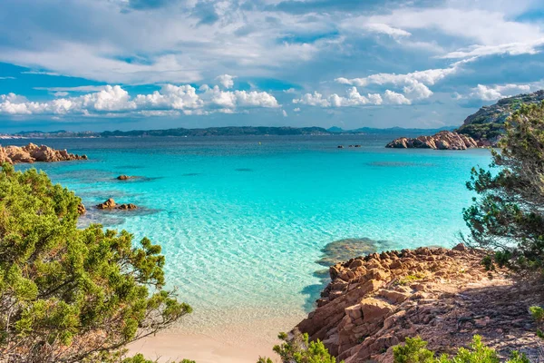 Csodálatos Rózsaszín Homokos Strand Budelli Island Maddalena Szigetcsoport Szardínia Olaszország — Stock Fotó