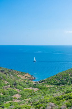 Asiniara Adası 'nın güzel manzarası, Sardunya İtalya