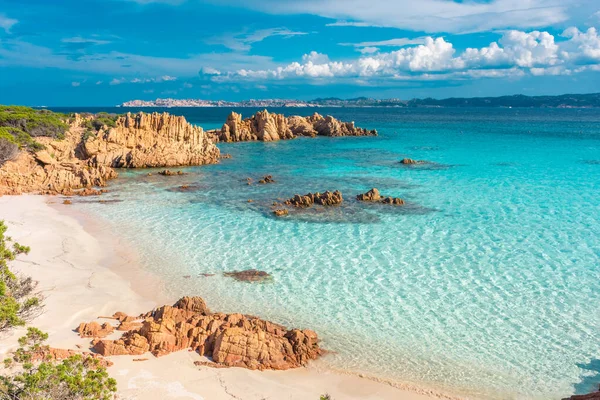 Increíble Playa Arena Rosa Isla Budelli Archipiélago Maddalena Cerdeña Italia — Foto de Stock