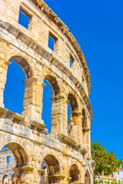 Hırvatistan 'ın Pula kentindeki güzel Roma Arenası