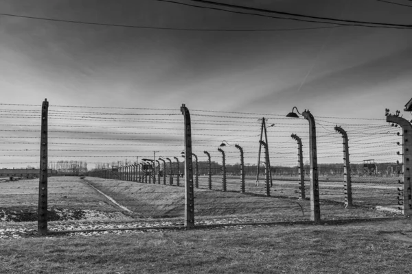 Auschwitz Birkenau Polen Januari 2022 Afgezet Hek Aan Grens Van — Stockfoto