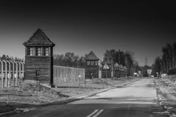Auschwitz Birkenau Polonia Enero 2022 Frontera Patrullada Del Campo Exterminio —  Fotos de Stock