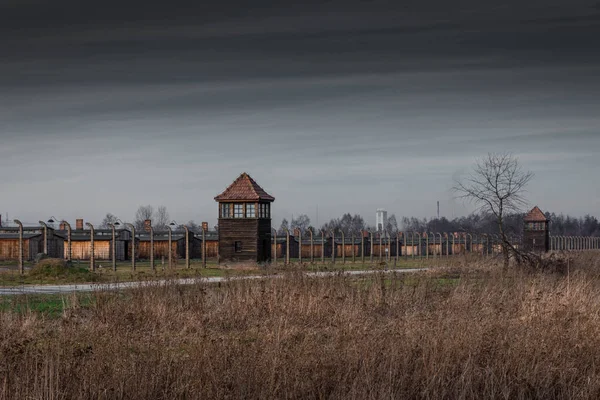 Auschwitz Birkenau Polonia Enero 2022 Cerca Alambrada Frontera Del Campo —  Fotos de Stock