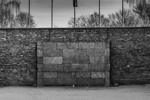 Auschwitz Birkenau Polen Januari 2022 Muur Des Doods Van Concentratiekamp — Stockfoto