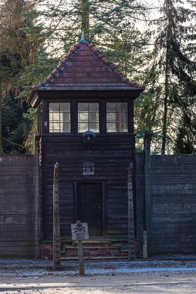 Auschwitz Birkenau Polónia Janeiro 2022 Torre Dos Guardas Nazistas Campo — Fotografia de Stock