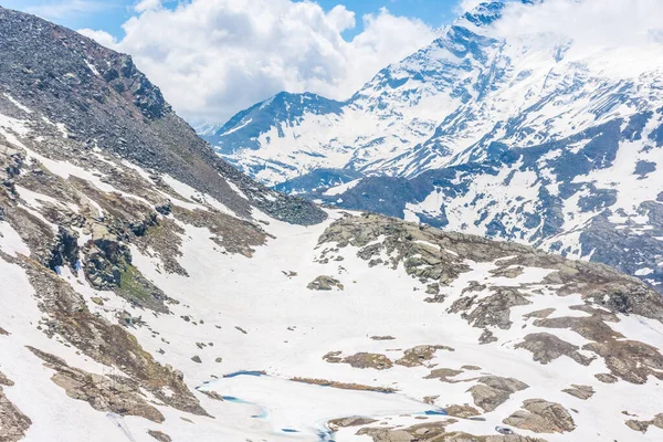 Alpská Krajina Zasněžených Hor Hranice Mezi Itálií Francií — Stock fotografie