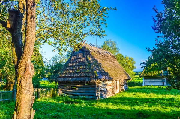 Деревянный Старый Дом Саноке Skansen Польша — стоковое фото