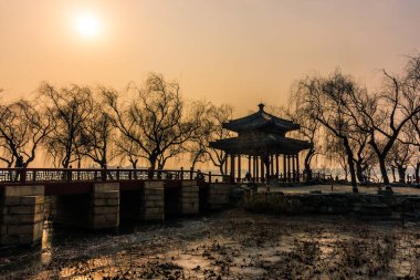 Pekin, Çin 'deki Yaz Sarayı' nın güzel manzarası.