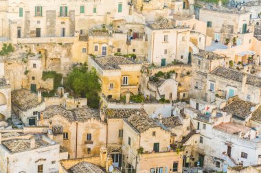 Sassi di Matera, Basilicata, Güney İtalya güzel antik taş şehir