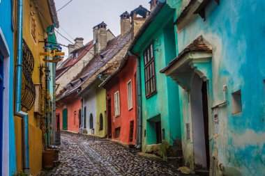 Renkli sokakları Sighisoara, Romanya