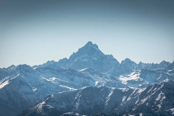 Snowy Landschap Van Monviso Mount Italiaanse Alpen — Stockfoto