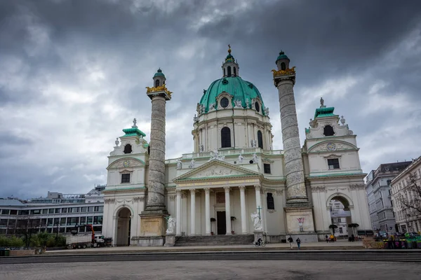 Vienna Ausztria 2022 Február Karlskirke Templom — Stock Fotó