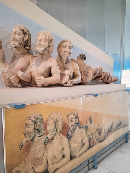 Atens Greece Aralik 2021 Antik Yunan Bulgularıyla Çağdaş Akropol Müzesinin — Stok fotoğraf