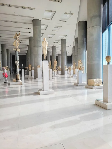 Atenas Grecia Diciembre 2021 Interior Del Moderno Museo Acrópolis Con —  Fotos de Stock
