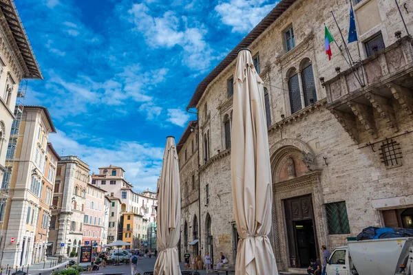 Perugia Italia Agosto 2021 Calle Centro Histórico Medieval — Foto de Stock