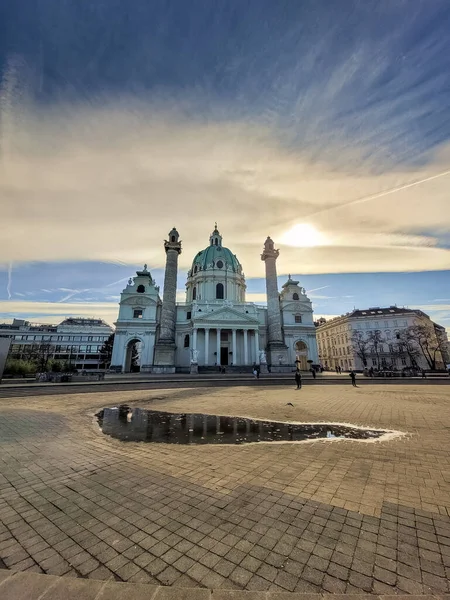 Vienna Oostenrijk Februari 2022 Karlskirke Kerk — Stockfoto