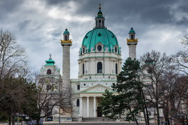 Vienna Ausztria 2022 Február Karlskirke Templom — Stock Fotó