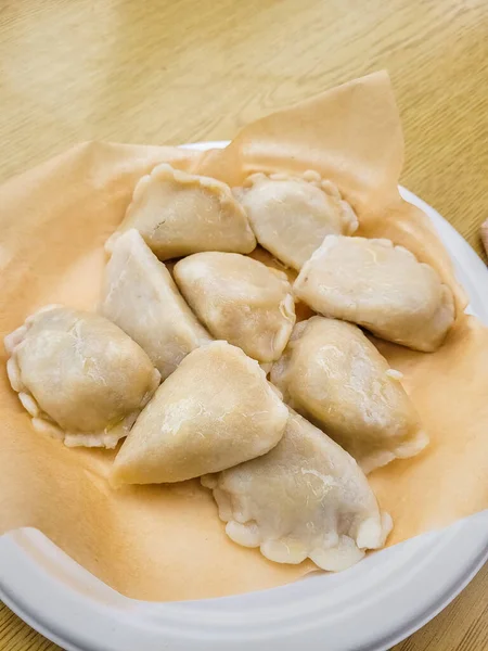 Piatto Pierogi Pasto Tradizionale Polacco Cracovia Polonia — Foto Stock