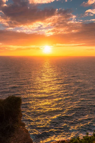 Sunset Aegeum Sea Cape Sounion Greece — Stock Photo, Image