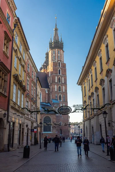 Krakow Poland Hazi Ran 2022 Eski Kasabadaki Florianska Caddesinden Mary — Stok fotoğraf
