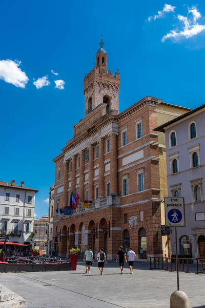 Foligno Ιταλια Αυγουστου 2021 Πλατεία Στο Ιστορικό Κέντρο — Φωτογραφία Αρχείου