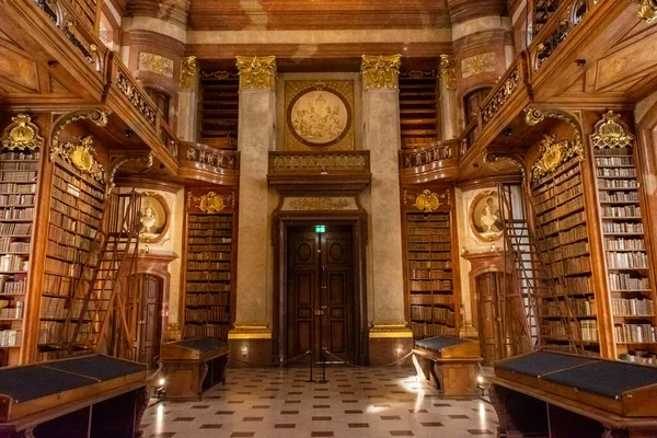 Vienna Austria February 2022 Interior Austrian National Library Old Baroque — 스톡 사진