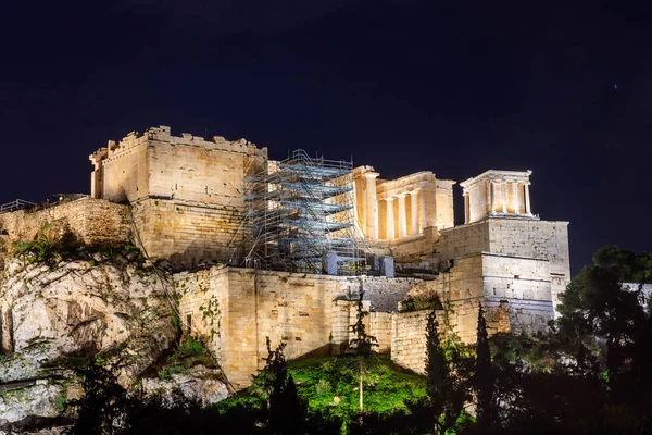 Vista Noturna Acrópole Atenas Grécia — Fotografia de Stock