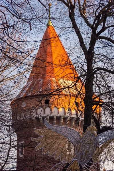 Toren Van Oude Stadsmuren Van Krakau Polen — Stockfoto