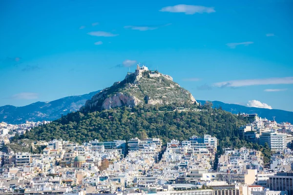 Athens Grekland December 2021 Lycabettus Bergstopp — Stockfoto