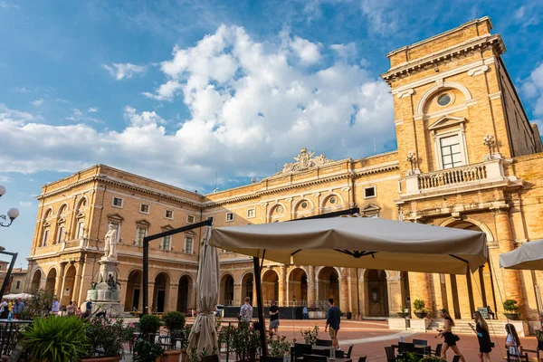 Recanati Italia Julio 2021 Plaza Centro Histórico Ciudad — Foto de Stock