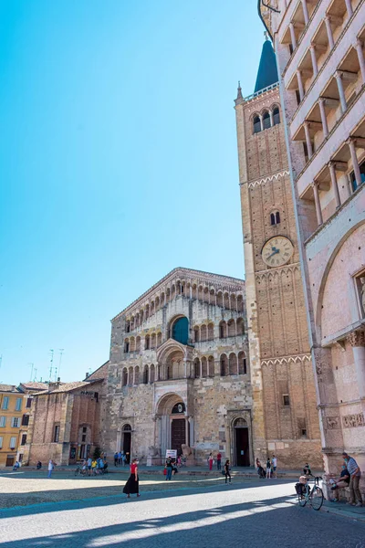 Parma Italia Junio 2021 Plaza Principal Parma Con Catedral Baptisterio — Foto de Stock