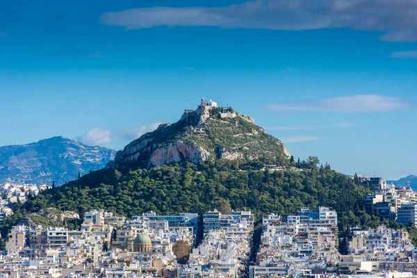 Lycabettus Uitzicht Heuvel Vanaf Akropolis Van Athene Griekenland — Stockfoto