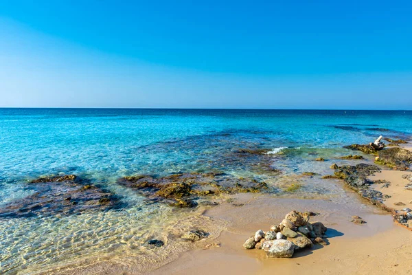 Bella Acqua Cristallina Pescoluse Beach Salento Puglia Italia — Foto Stock