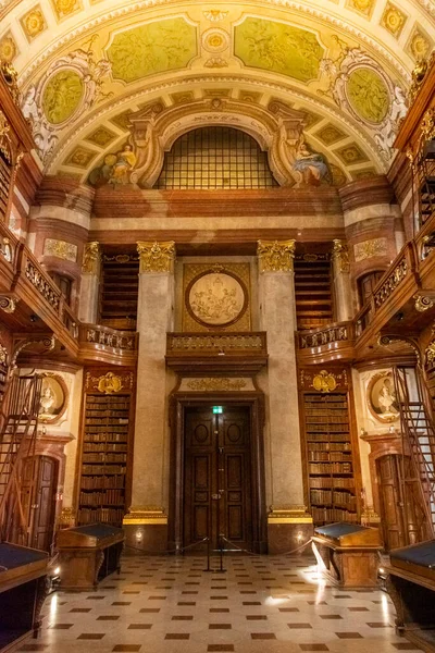 Vienna Austria February 2022 Interior Austrian National Library Old Baroque — 스톡 사진