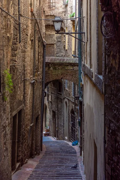 Rua Medieval Centro Histórico Perugia Umbria Itália — Fotografia de Stock