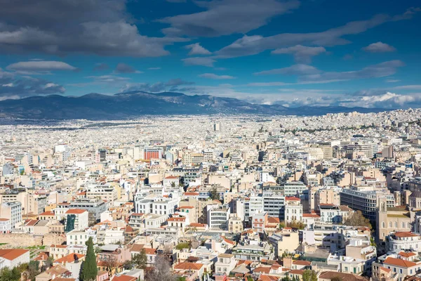 Athen Griechenland Dezember 2021 Erstaunliches Stadtbild Von Athen Von Oben — Stockfoto