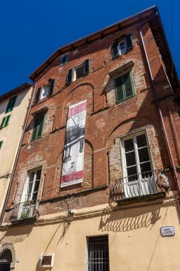 Lucca, İtalya, 18 Nisan 2022: Giacomo Puccini 'nin Doğum Evi, ünlü İtalyan müzisyen